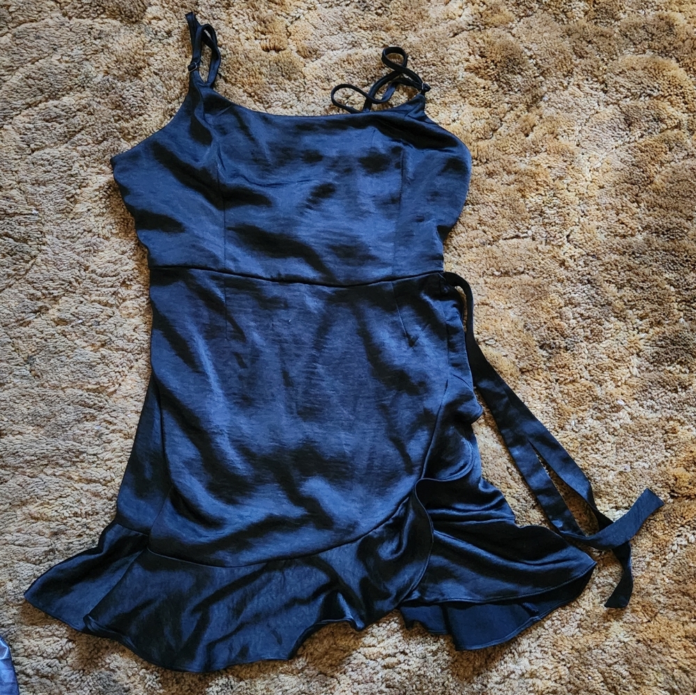 Wild Fable Satin Little Black Dress Size Large
